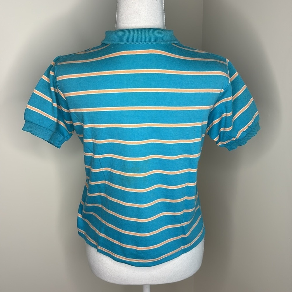 Vintage Ralph Lauren Teal and Peach Polo Shirt. Child’s 18. Y2K - Picture 3 of 11